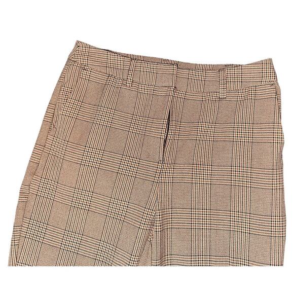 Rachel Zoe LA NY plaid trousers size 4 flare leg fit tan/brown black checkered - Picture 3 of 8